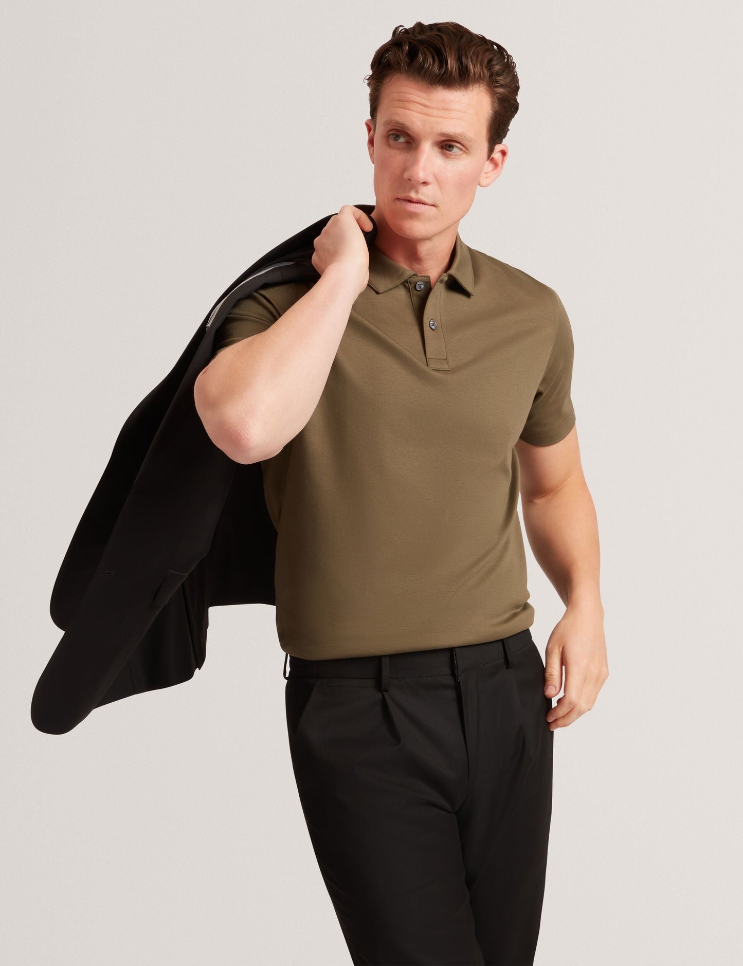 Ted Baker CONNALL Soft Touch Cotton Short Sleeve Polo KHAKI