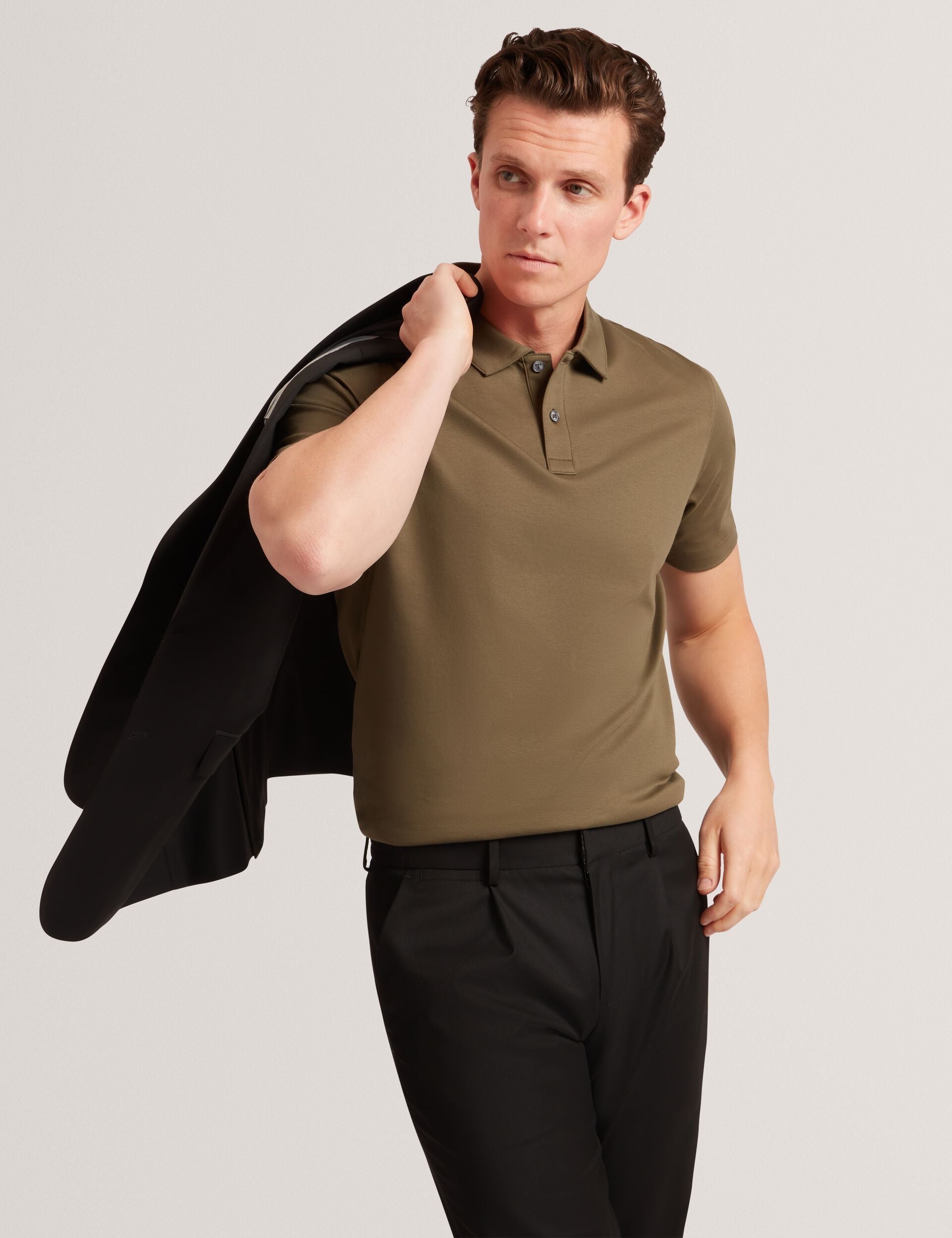 Ted Baker CONNALL Soft Touch Cotton Short Sleeve Polo KHAKI