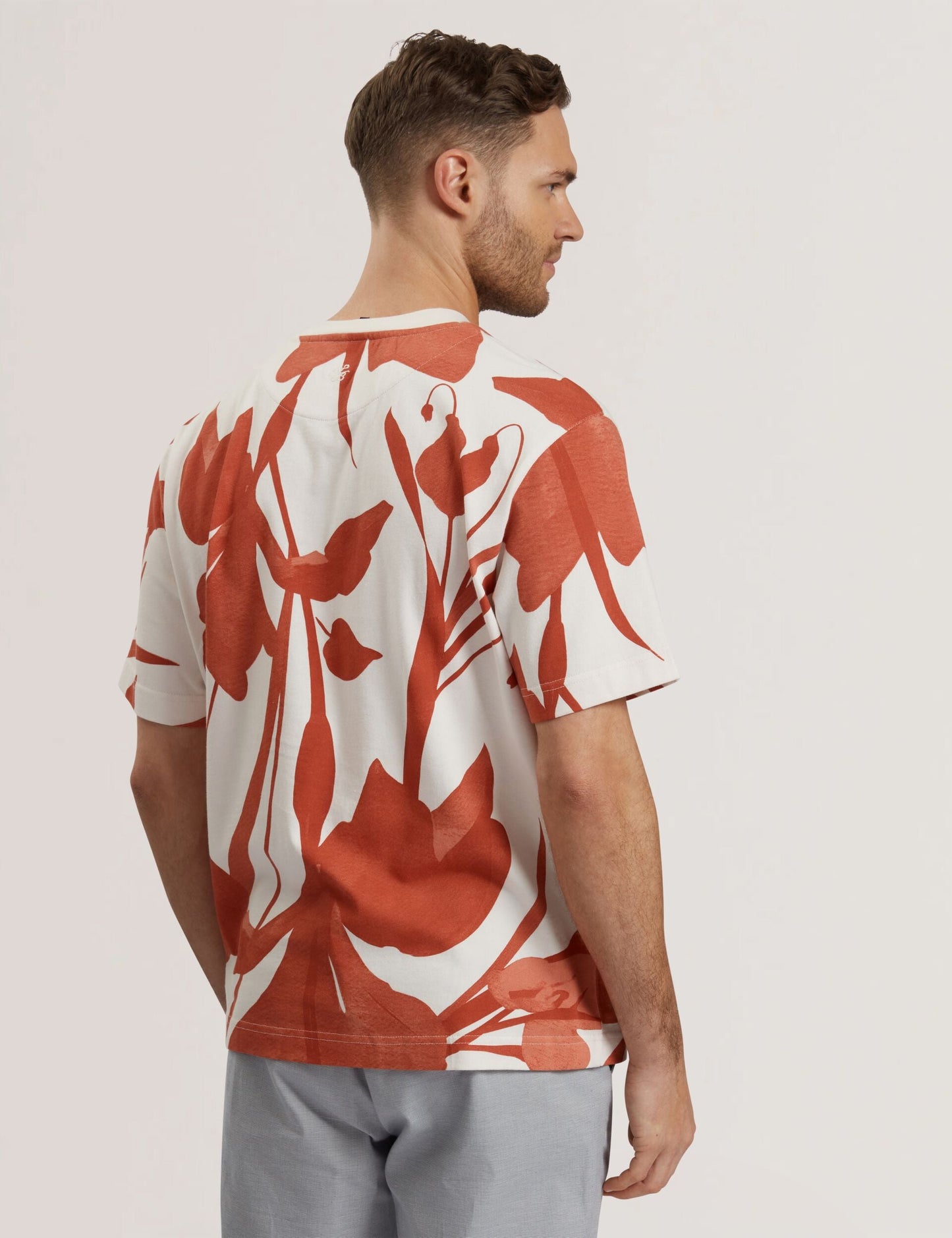 Ted Baker YIANNOS - Floral Print Heavyweight Cotton T-Shirt RED