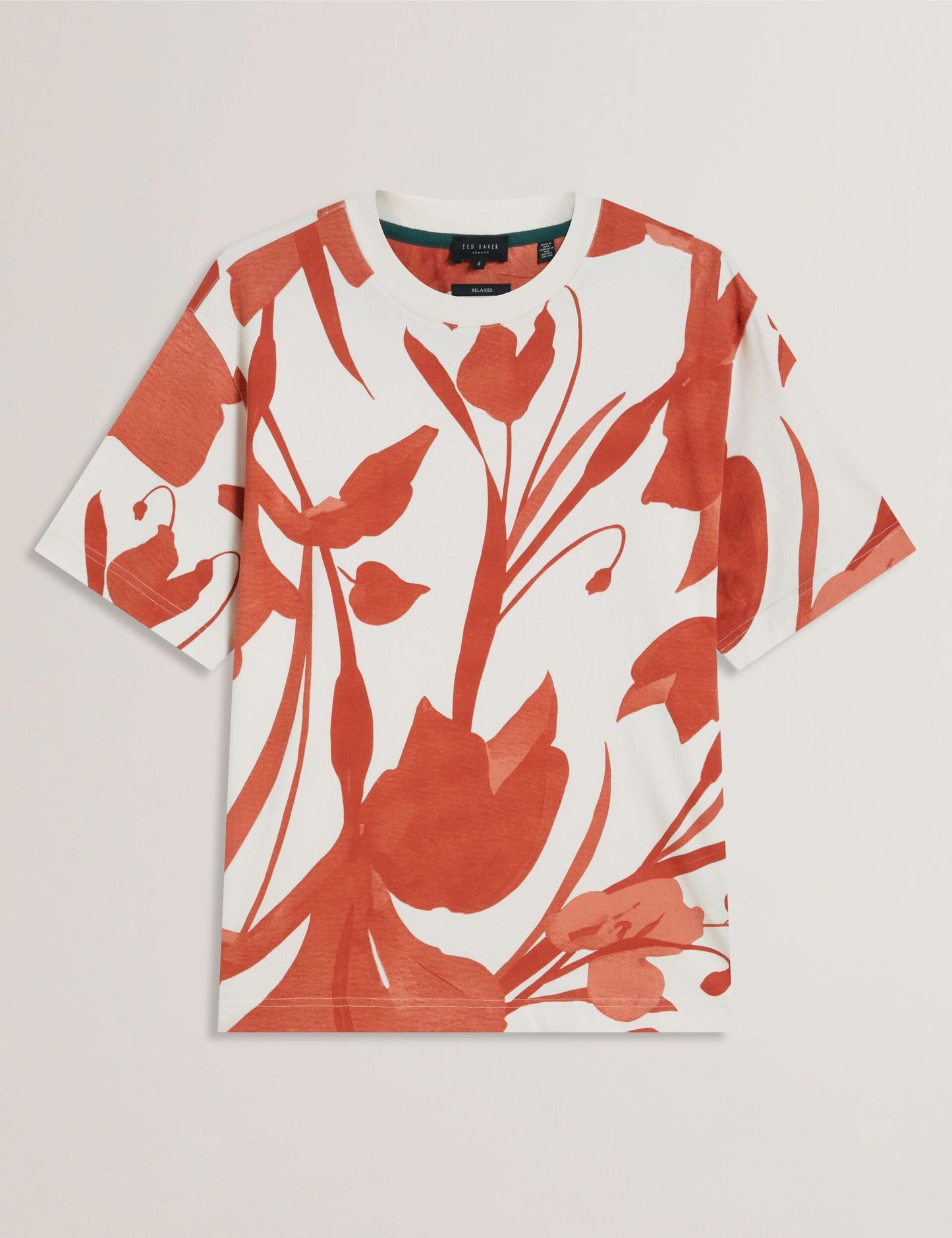 Ted Baker YIANNOS - Floral Print Heavyweight Cotton T-Shirt RED