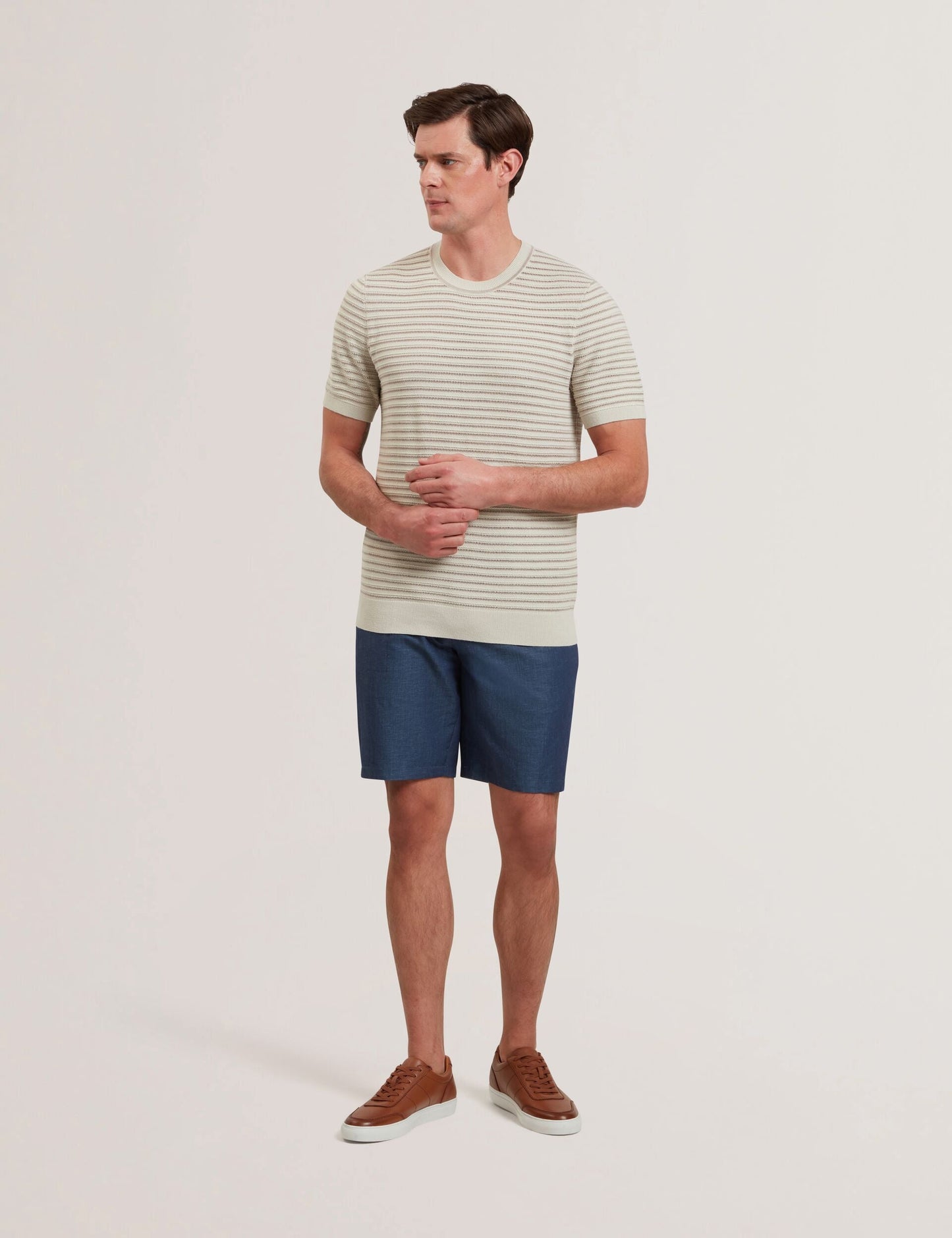 Ted Baker LAIN - Short Sleeve Textured T-Shirt ECRU