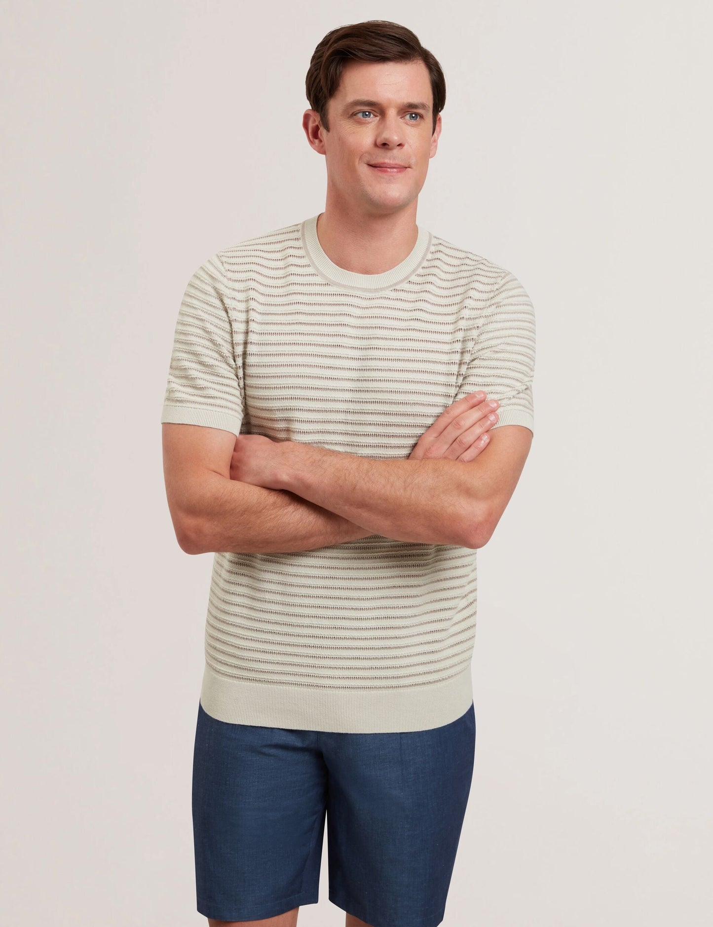 Ted Baker LAIN - Short Sleeve Textured T-Shirt ECRU