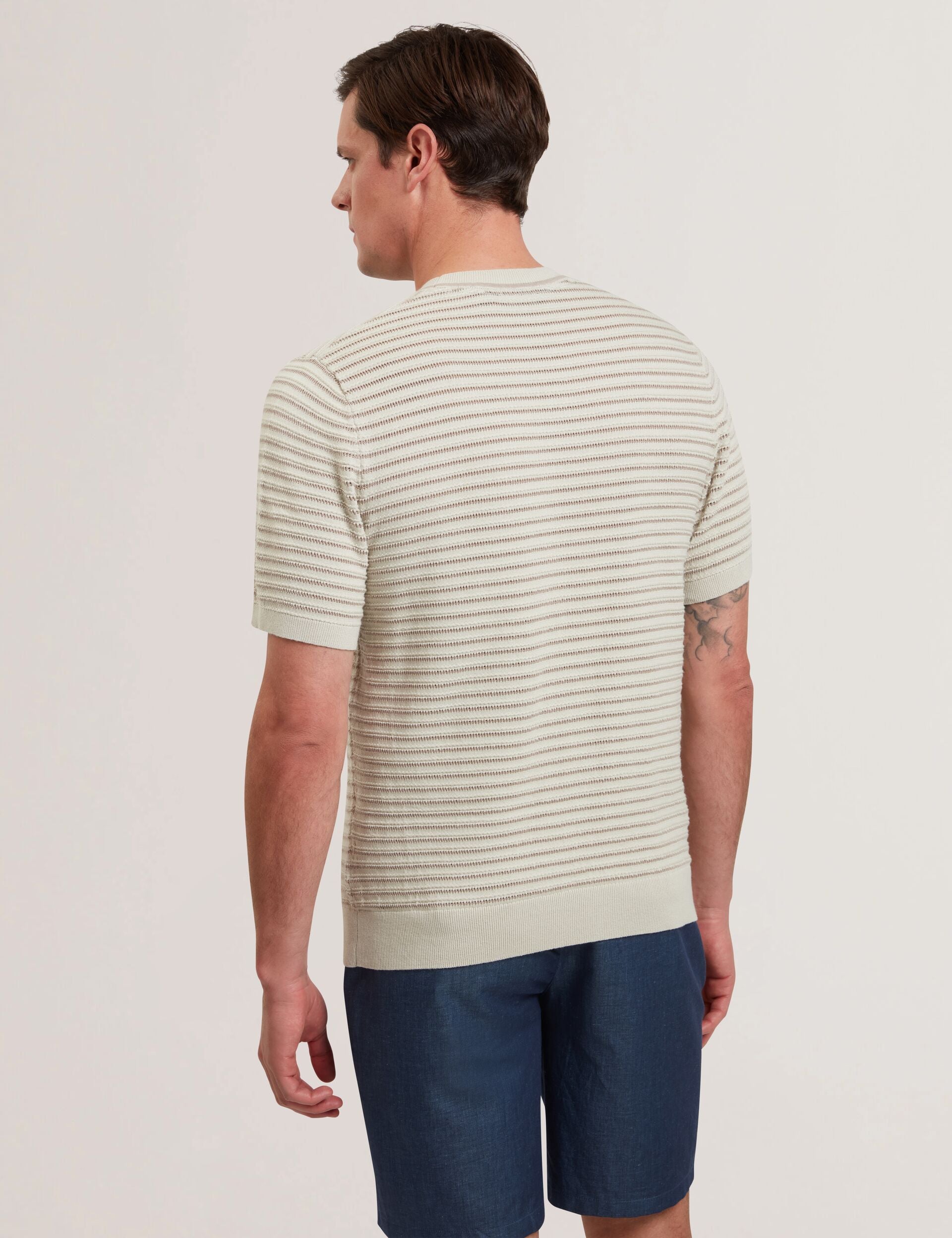 Ted Baker LAIN - Short Sleeve Textured T-Shirt ECRU