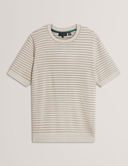 Ted Baker LAIN - Short Sleeve Textured T-Shirt ECRU