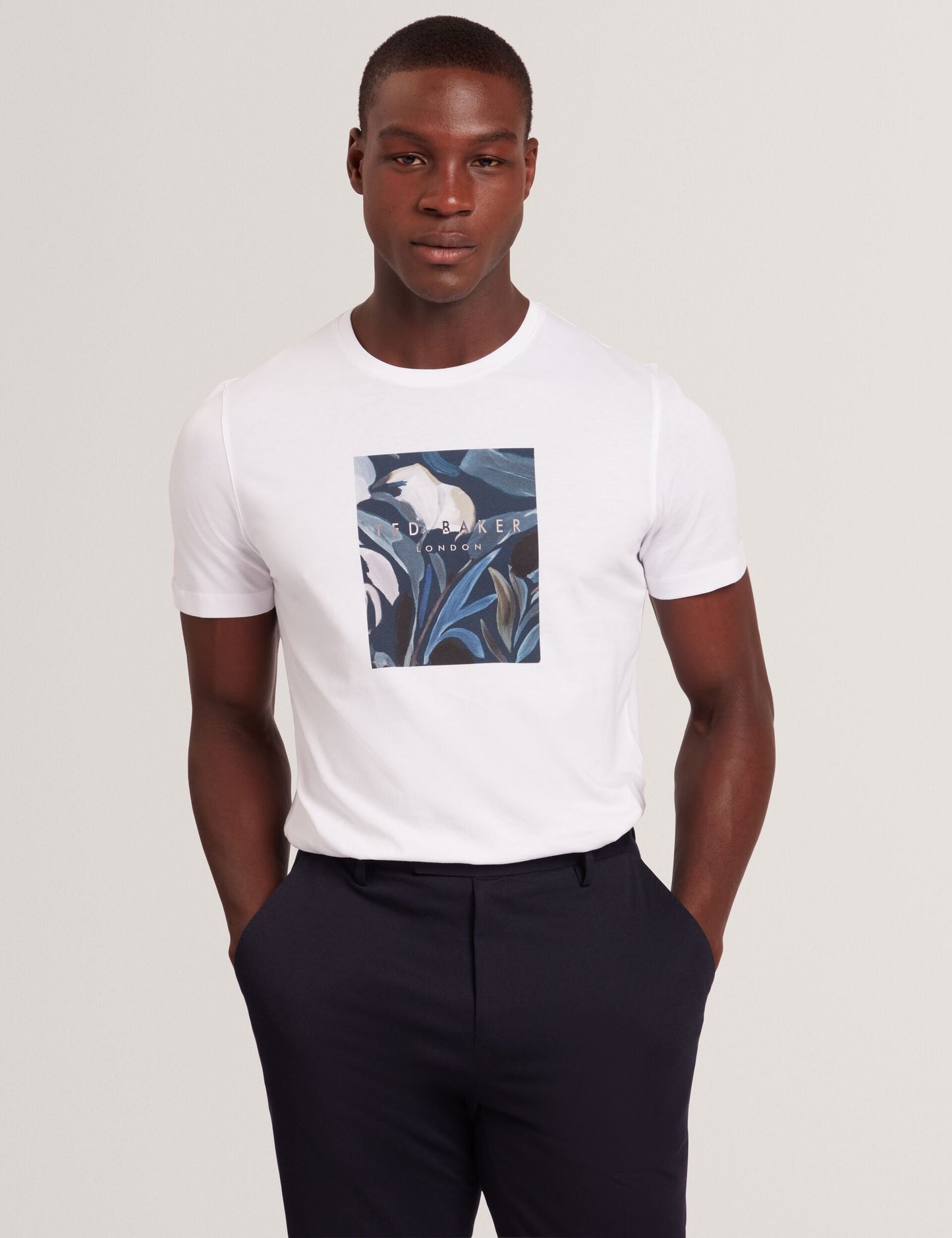Ted Baker JUSTINOO - White Branded Box Print Graphic Cotton T-Shirt WHITE