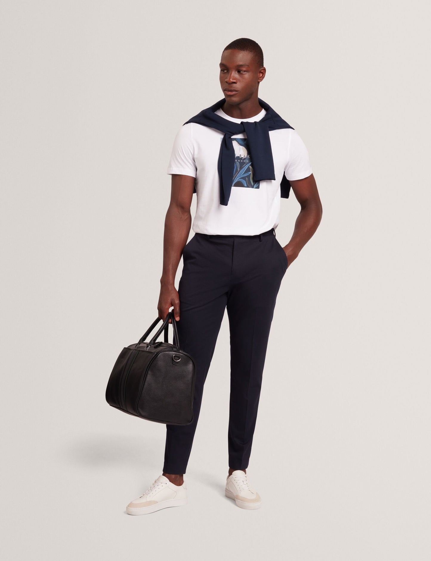 Ted Baker JUSTINOO - White Branded Box Print Graphic Cotton T-Shirt WHITE