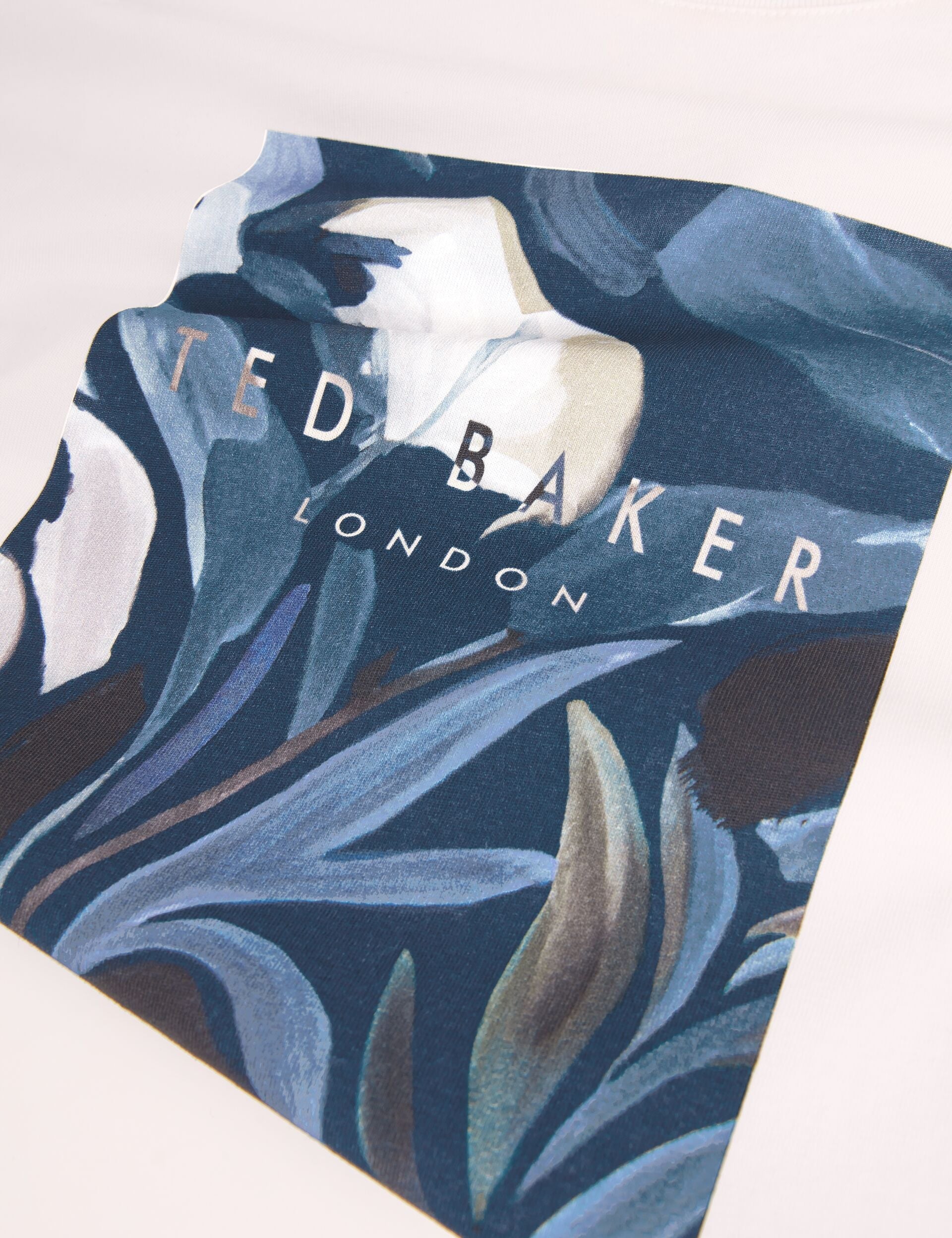 Ted Baker JUSTINOO - White Branded Box Print Graphic Cotton T-Shirt WHITE
