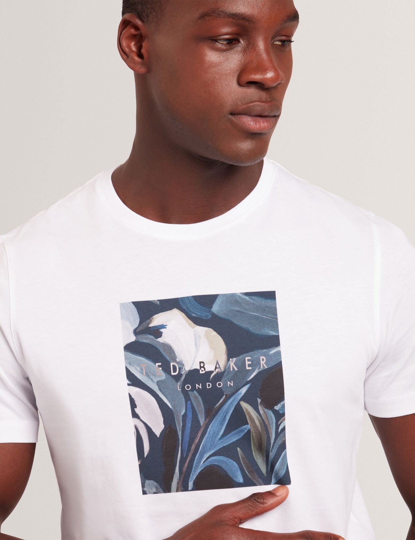 Ted Baker JUSTINOO - White Branded Box Print Graphic Cotton T-Shirt WHITE
