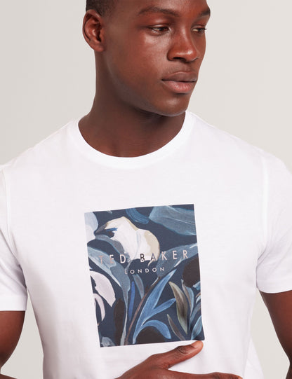 Ted Baker JUSTINOO - White Branded Box Print Graphic Cotton T-Shirt WHITE