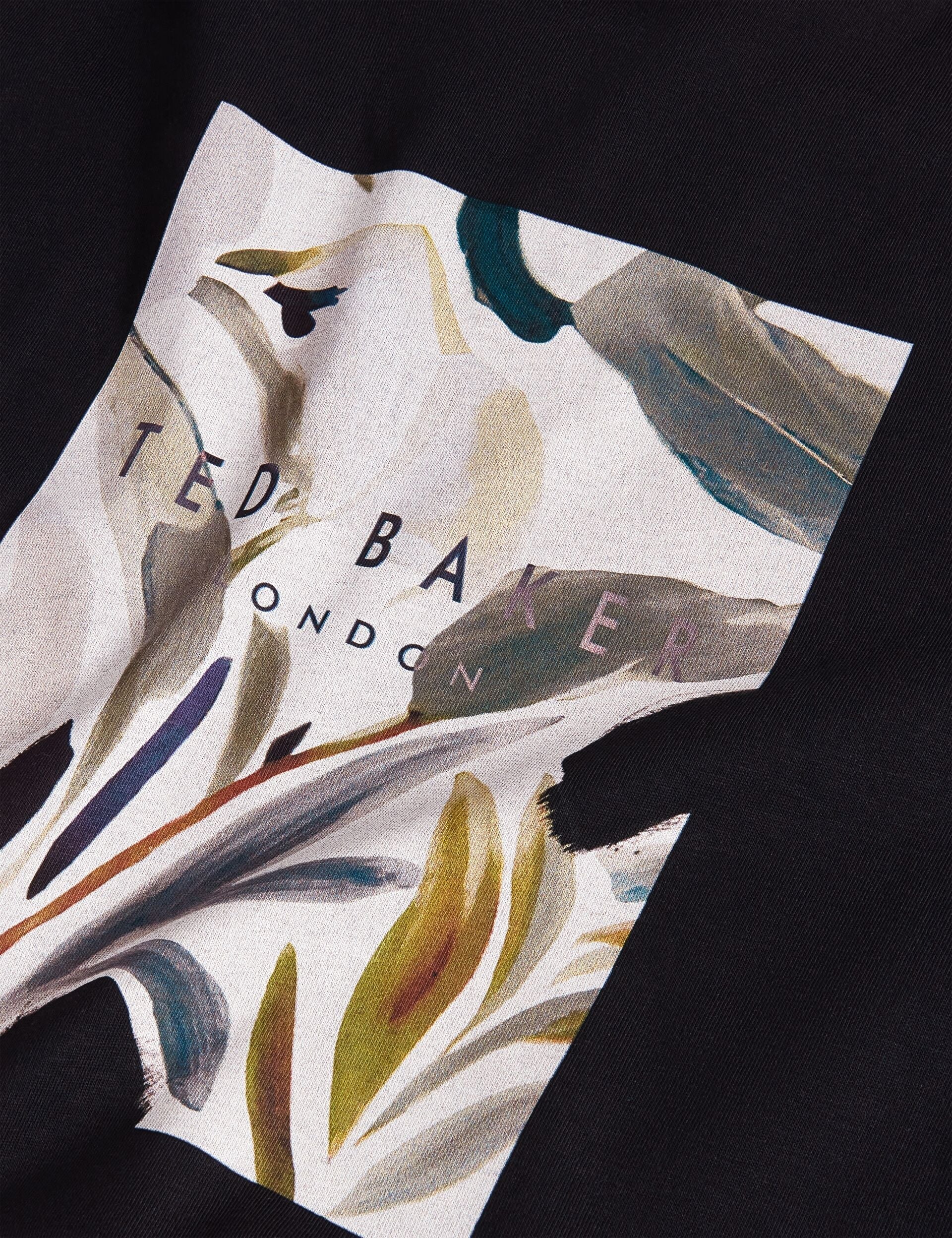 Ted Baker JUSTINOO - Black Branded Box Print Graphic Cotton T-Shirt BLACK