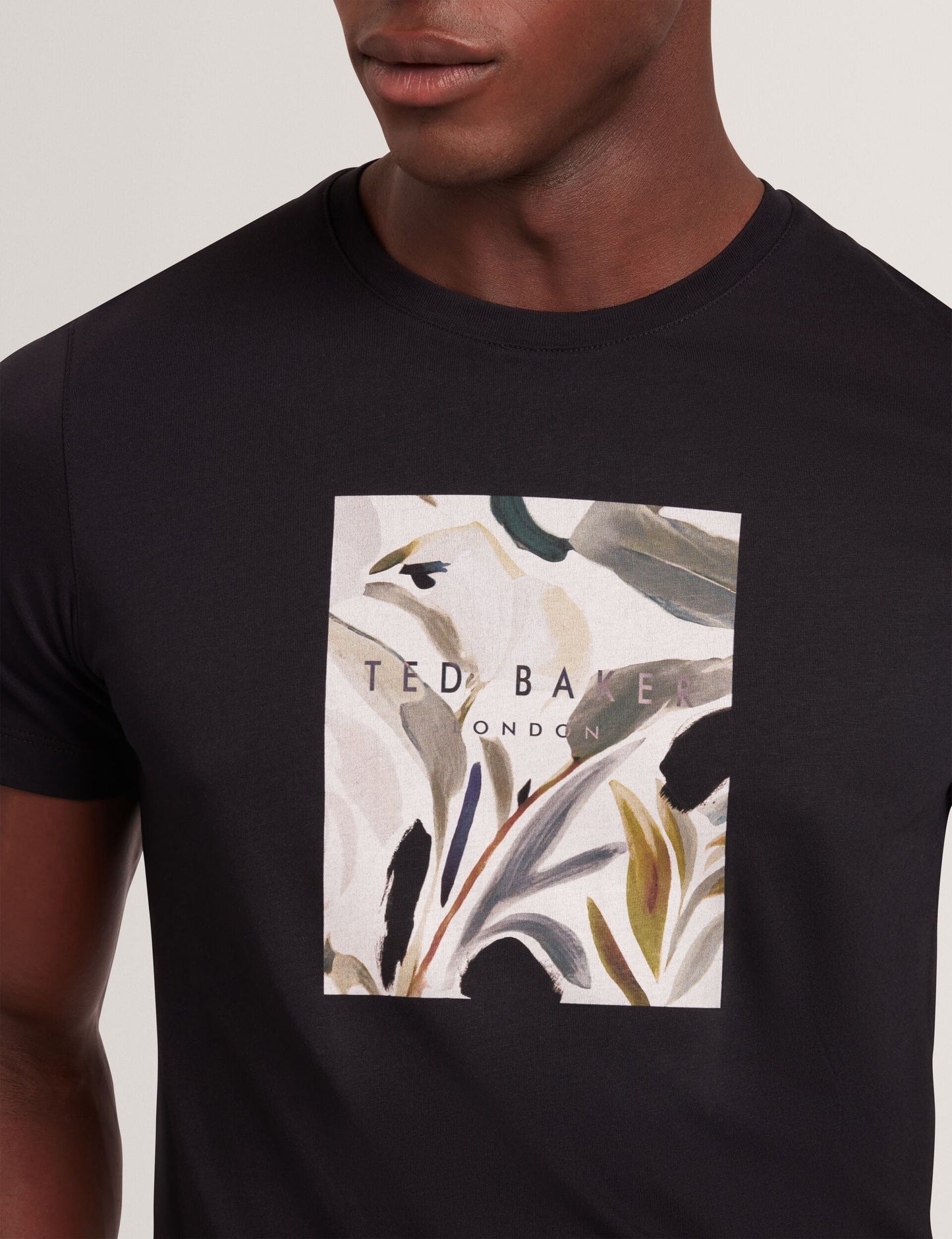 Ted Baker JUSTINOO - Black Branded Box Print Graphic Cotton T-Shirt BLACK