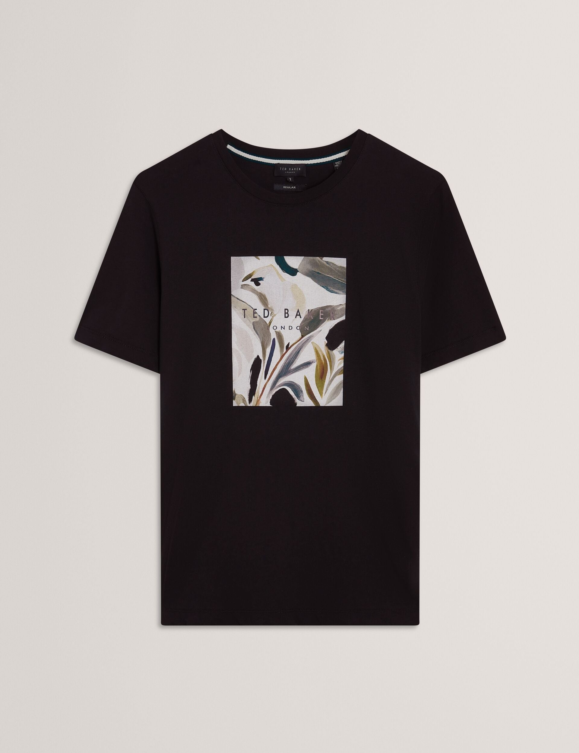 Ted Baker JUSTINOO - Black Branded Box Print Graphic Cotton T-Shirt BLACK