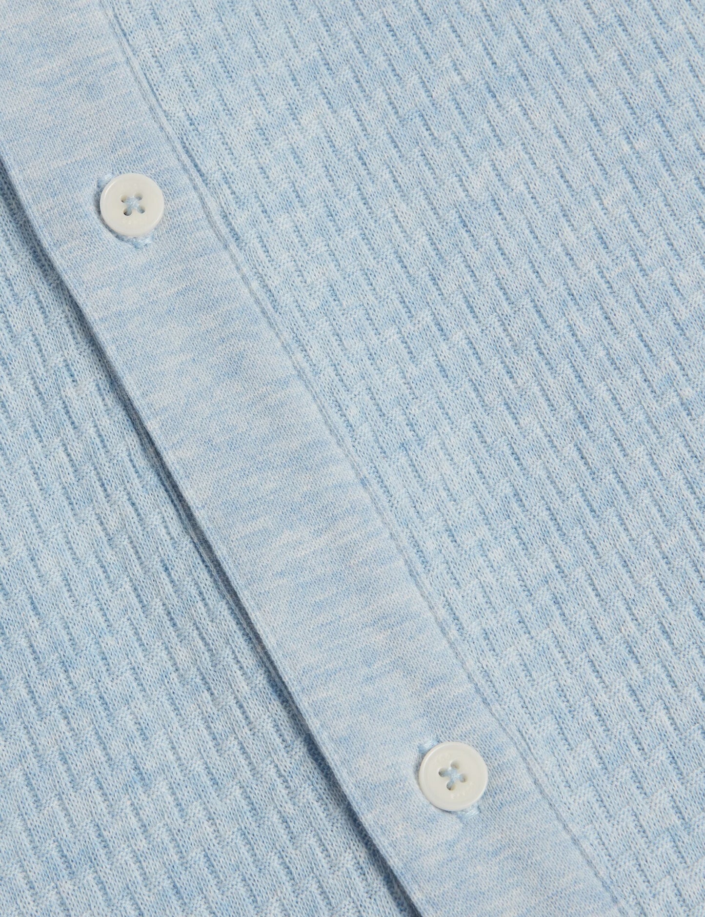 Ted Baker CONNYR Textured Knit Button-Through Polo Shirt in Mid Blue MID BLUE