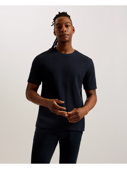 Ted Baker FRUTE Short Sleeve Regular Textured T-Shirt NAVY