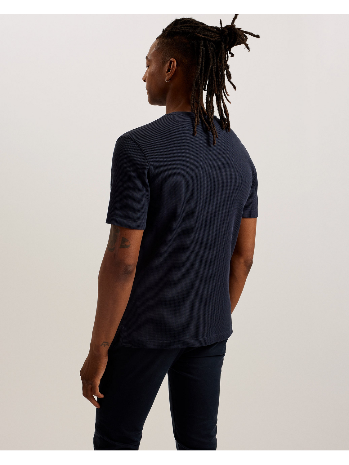 Ted Baker FRUTE Short Sleeve Regular Textured T-Shirt NAVY