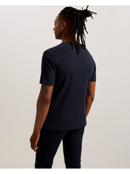 Ted Baker FRUTE Short Sleeve Regular Textured T-Shirt NAVY