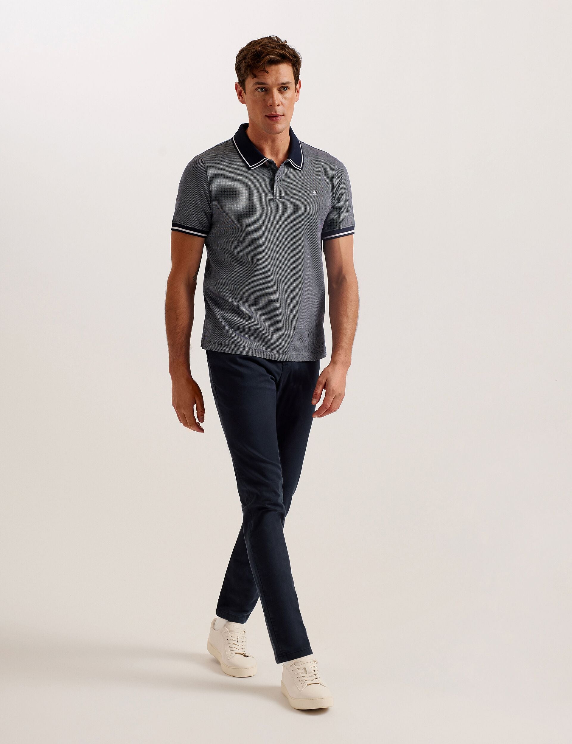 Ted Baker Helta - Short Sleeve Slim Fit Polo NAVY