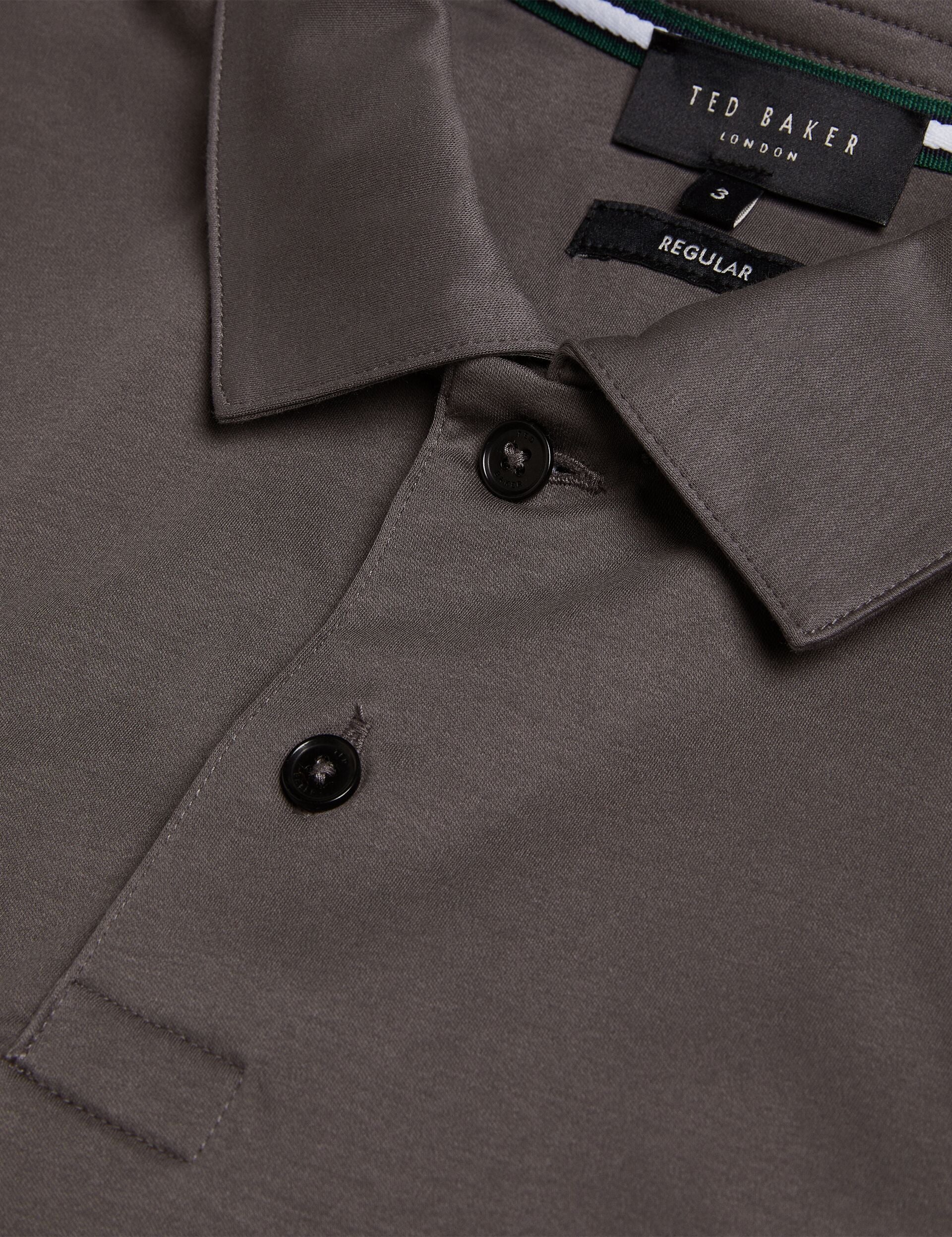 Ted Baker ZEITER - Slim Fit Pure Cotton Polo Shirt LIGHT GREY