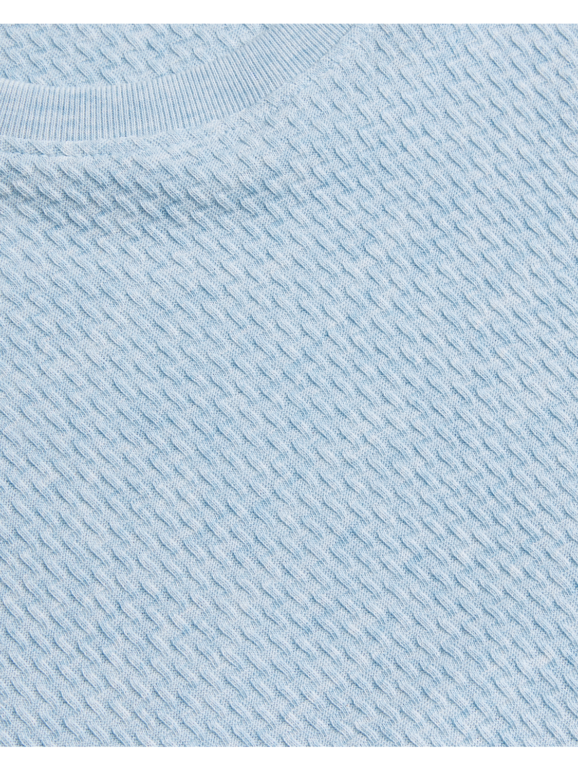 Ted Baker CURLYS - Textured Knit Cotton Short Sleeve T-Shirt PALE BLUE