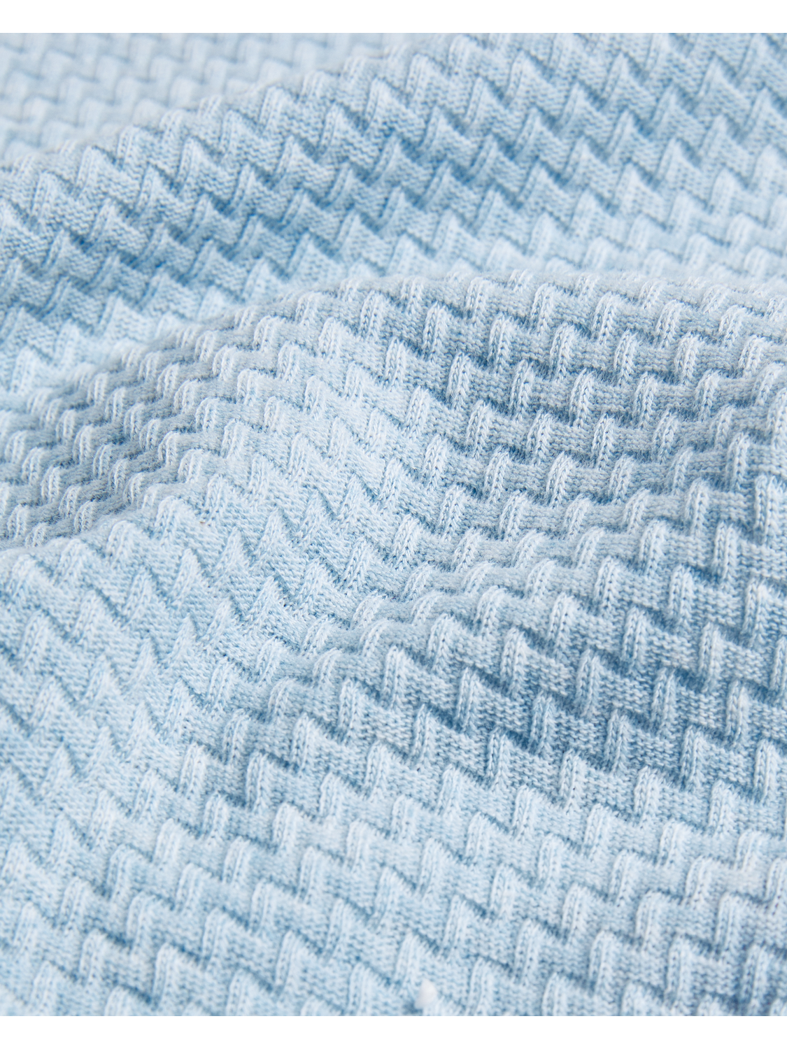 Ted Baker CURLYS - Textured Knit Cotton Short Sleeve T-Shirt PALE BLUE