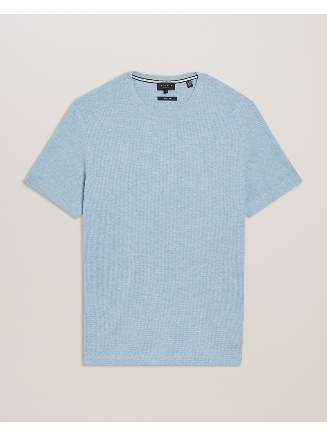 Ted Baker CURLYS - Textured Knit Cotton Short Sleeve T-Shirt PALE BLUE