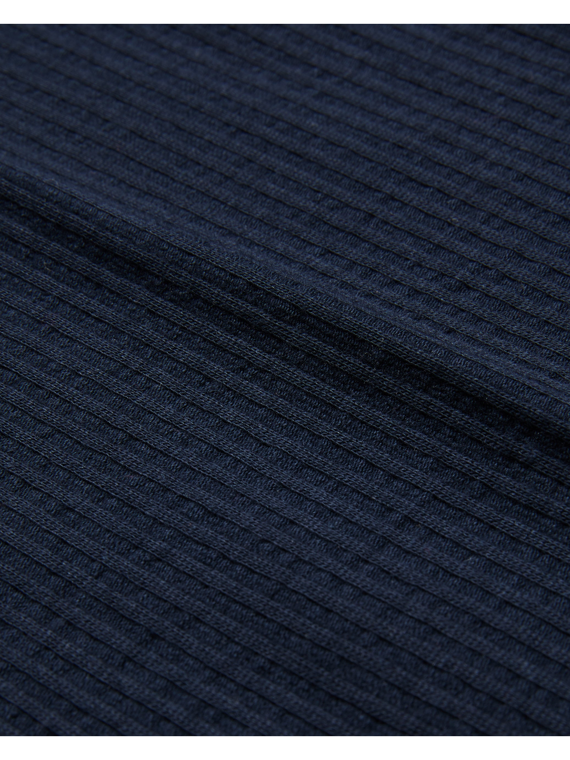 Ted Baker ZARKES - Ribbed Texture Zip Neck Cotton Polo Shirt NAVY