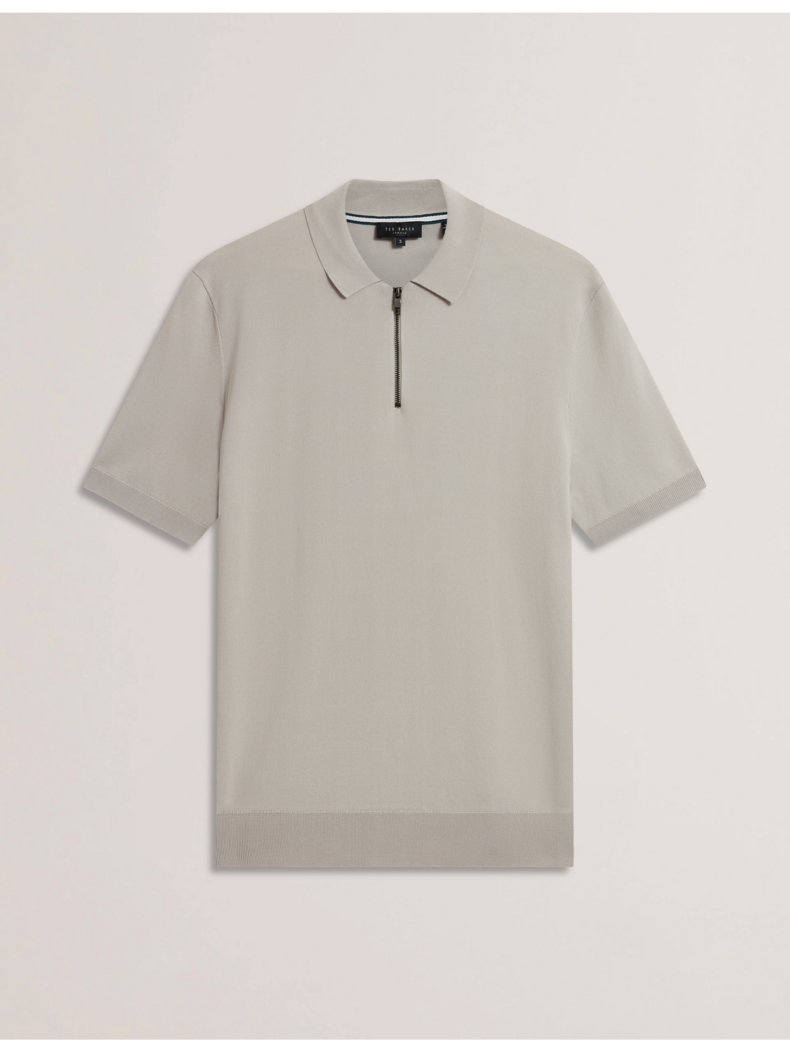Ted Baker DALDIN - SS Rayon Zip Polo MID GREY
