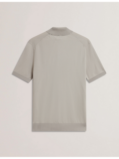 Ted Baker DALDIN - SS Rayon Zip Polo MID GREY