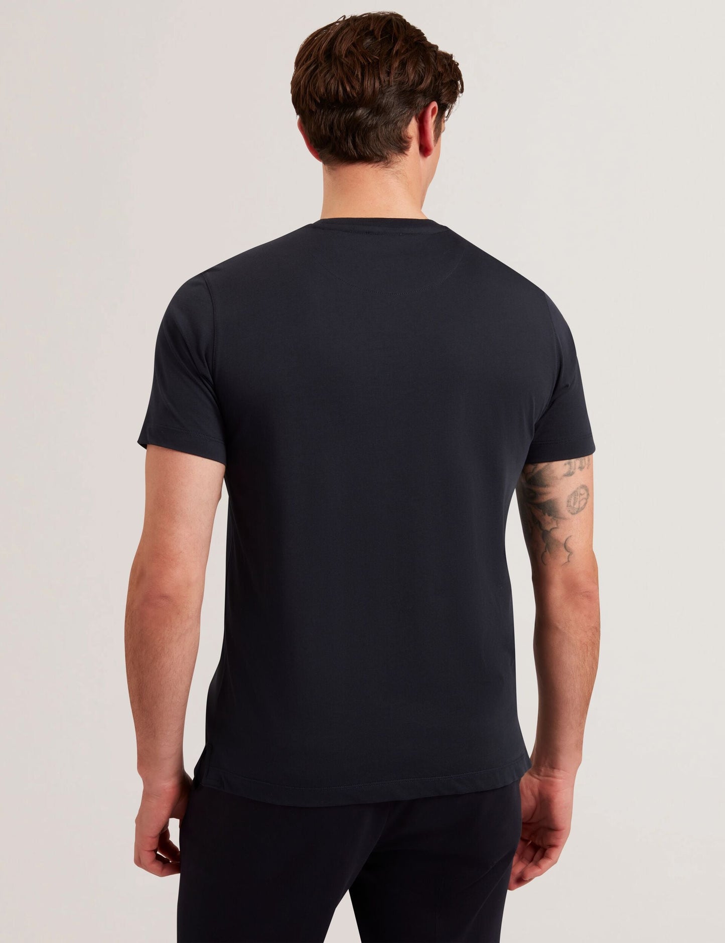 Ted Baker FETHER - Graphic Print Crew Neck Cotton T-Shirt NAVY