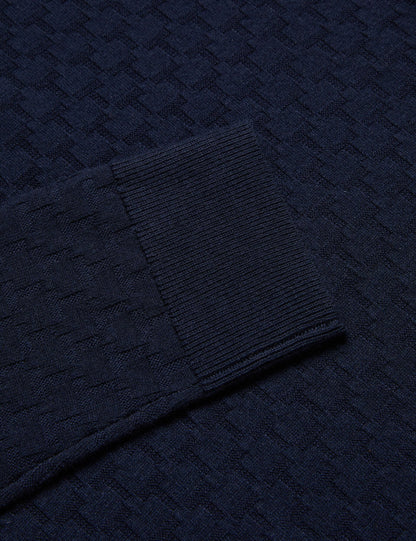 Ted Baker MORAR - T Knit Long Sleeve Polo Top NAVY