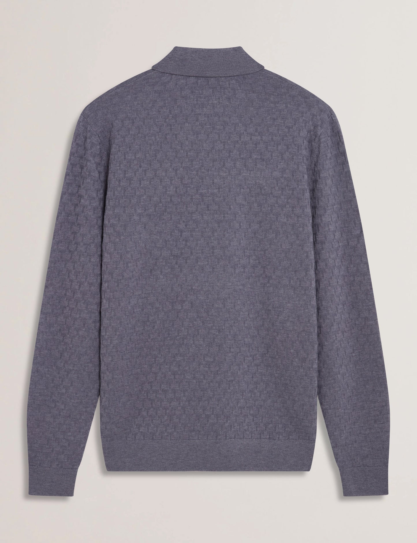 Ted Baker MORAR - T Knit Long Sleeve Polo Top MID BLUE