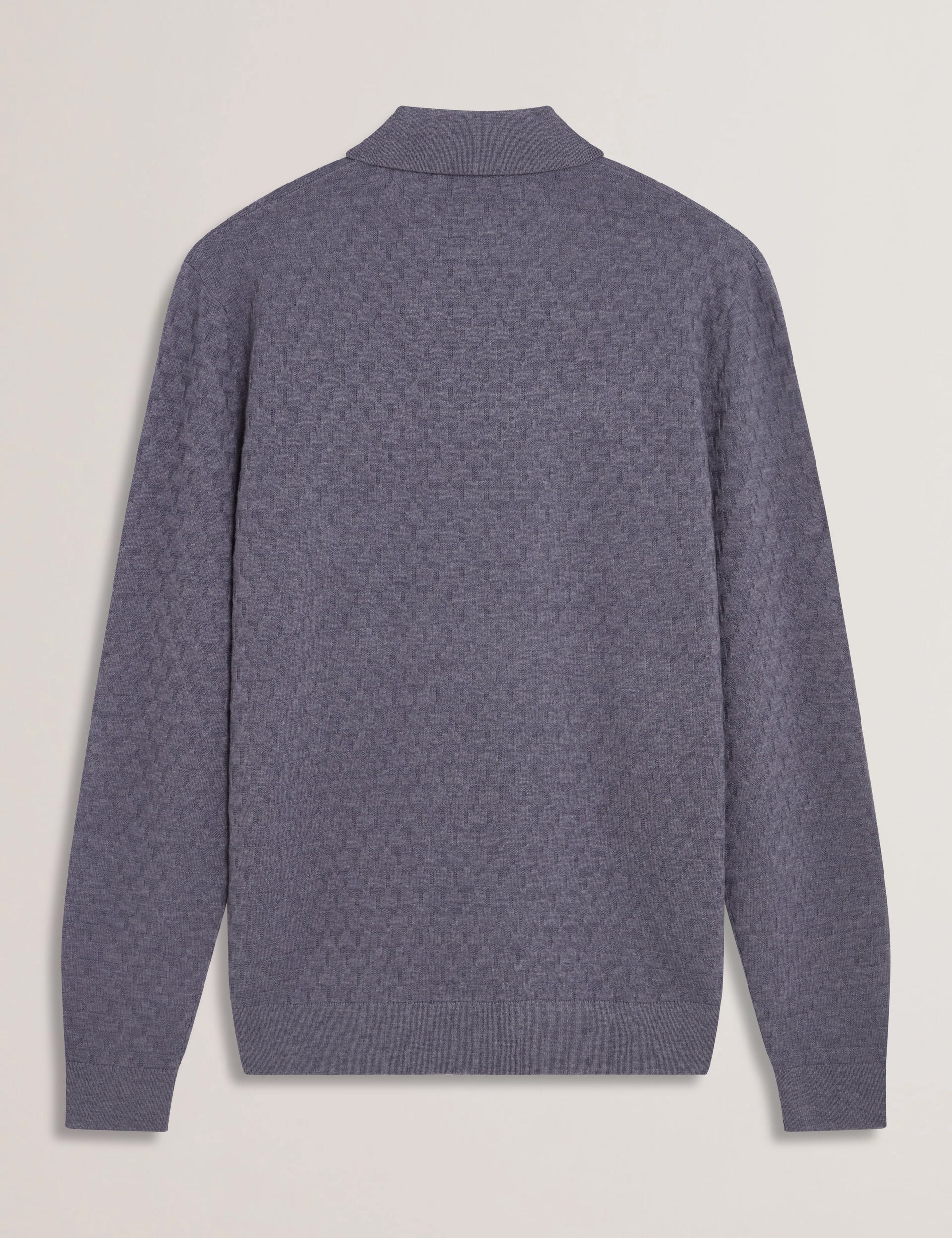 Ted Baker MORAR - T Knit Long Sleeve Polo Top MID BLUE