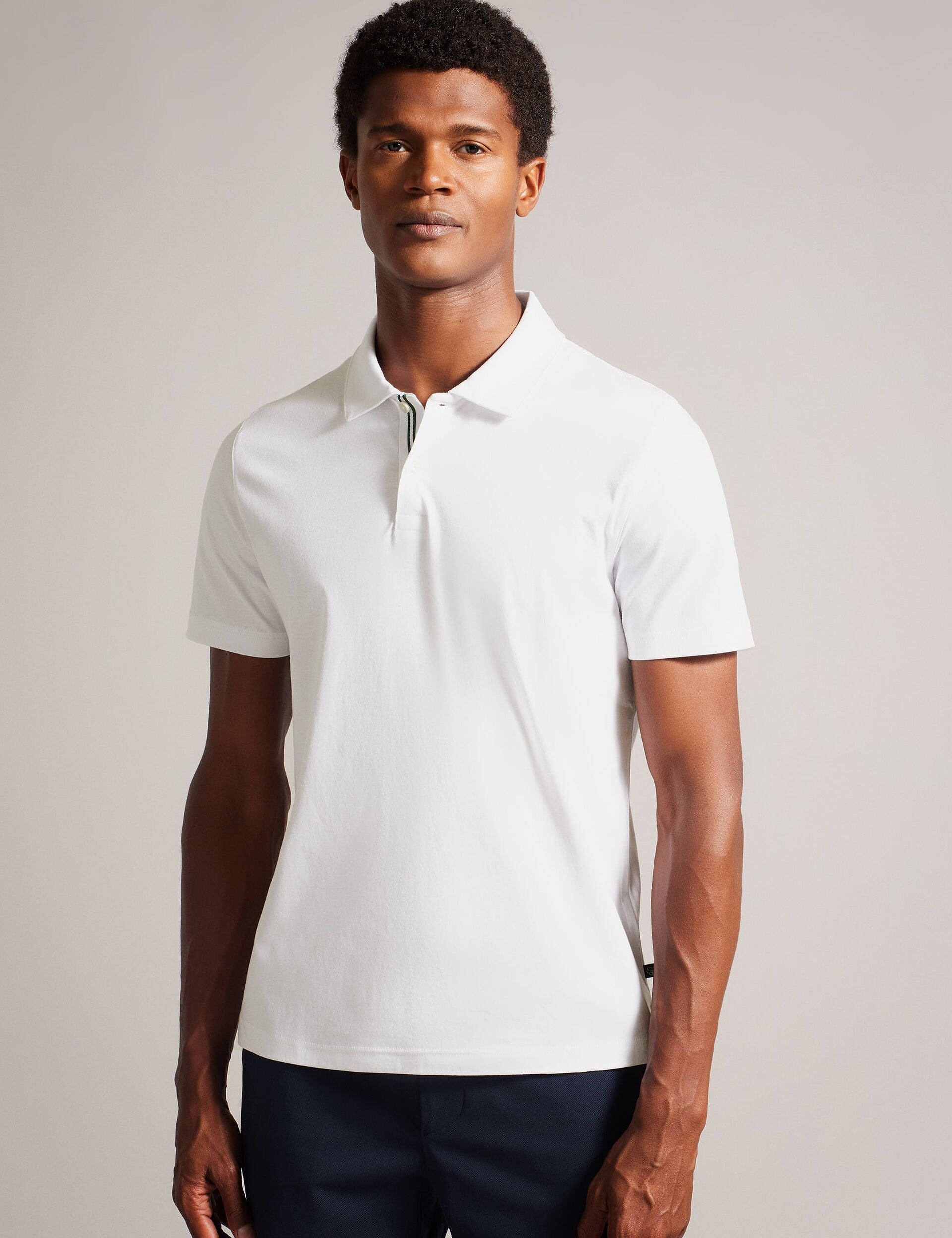 Ted Baker ZEITER - Slim Fit Pure Cotton Polo Shirt WHITE