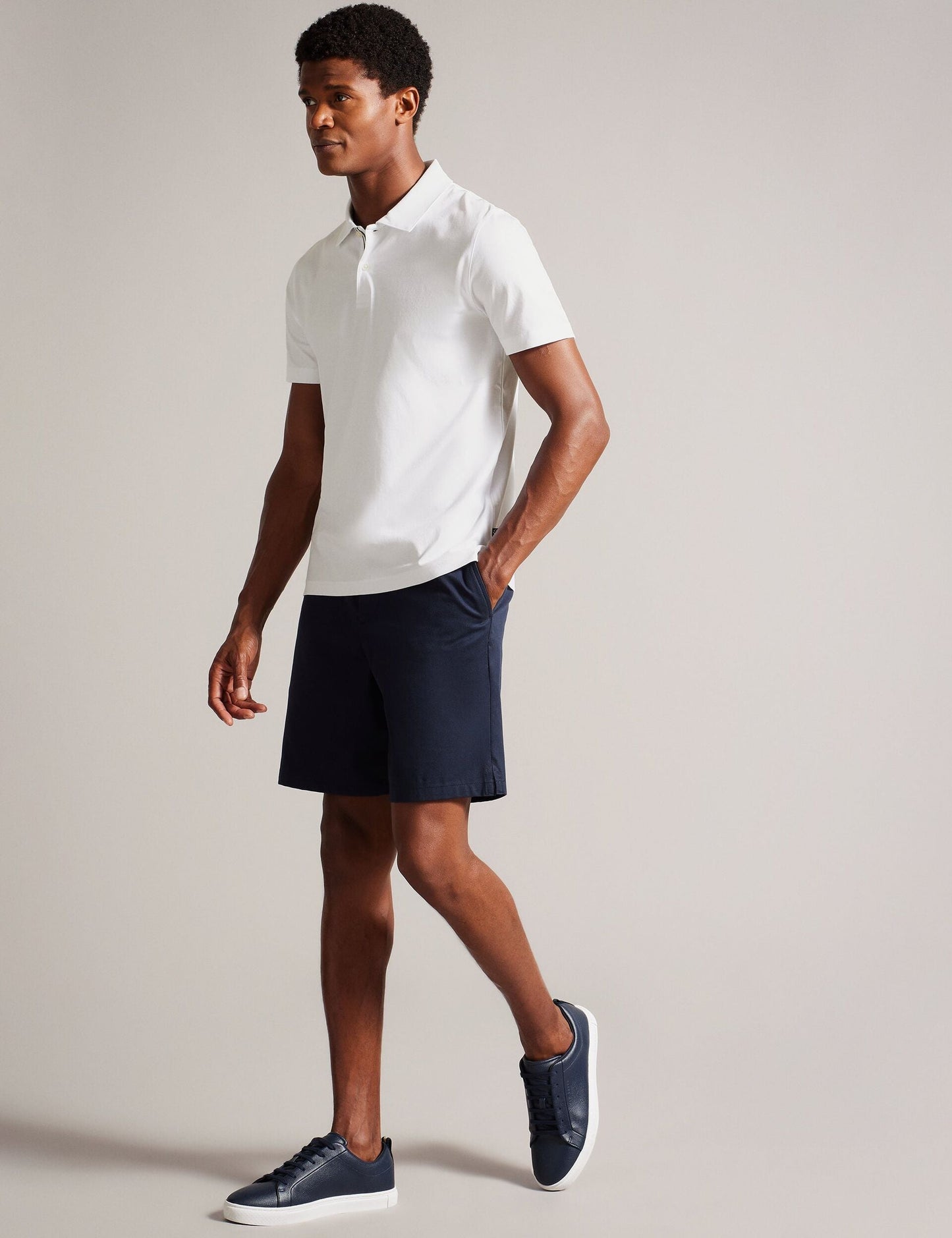 Ted Baker ZEITER - Slim Fit Pure Cotton Polo Shirt WHITE