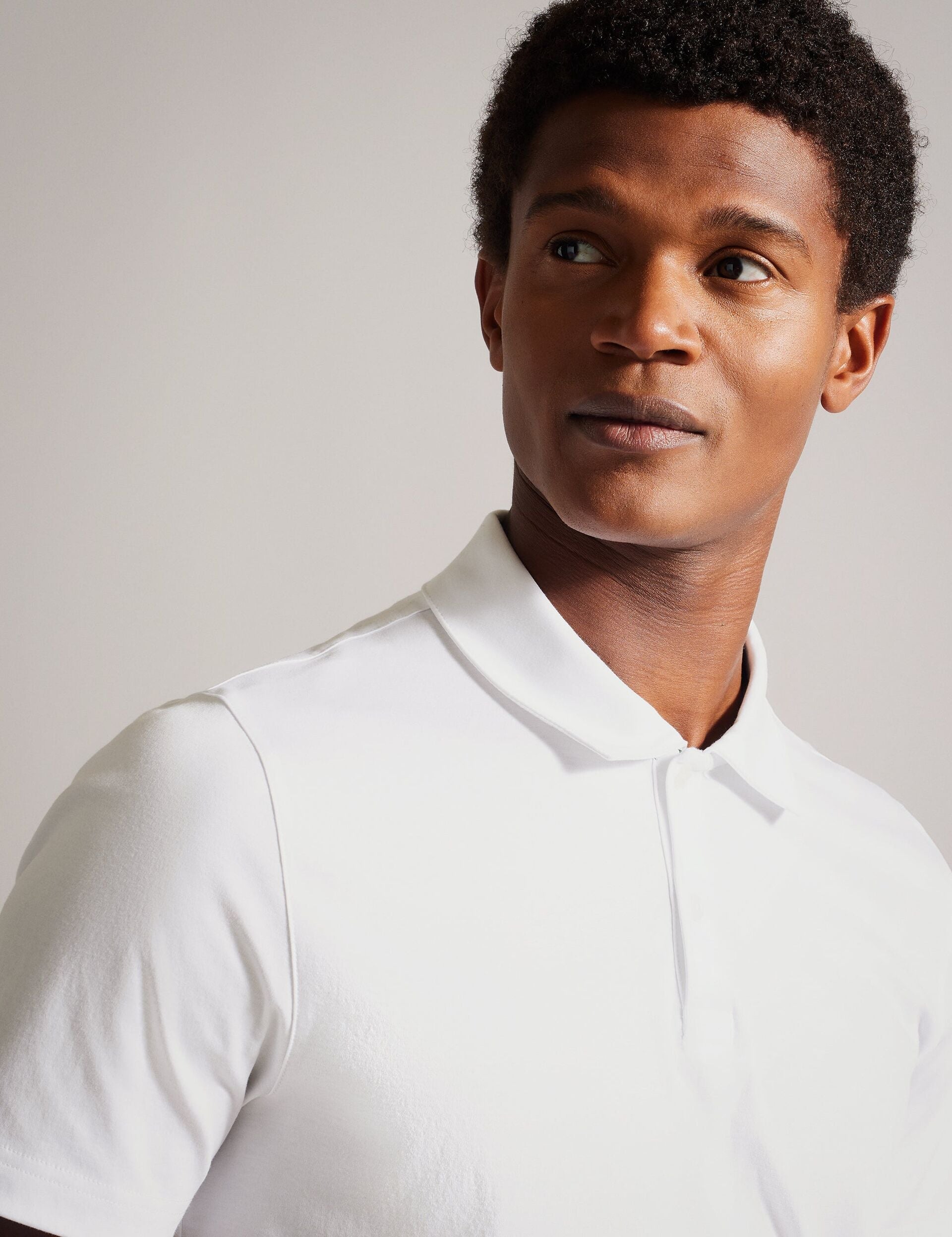 Ted Baker ZEITER - Slim Fit Pure Cotton Polo Shirt WHITE