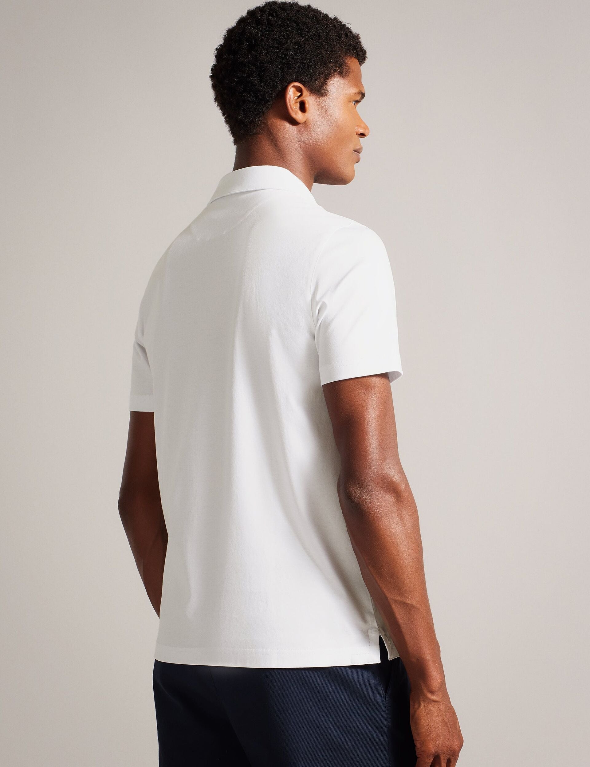 Ted Baker ZEITER - Slim Fit Pure Cotton Polo Shirt WHITE