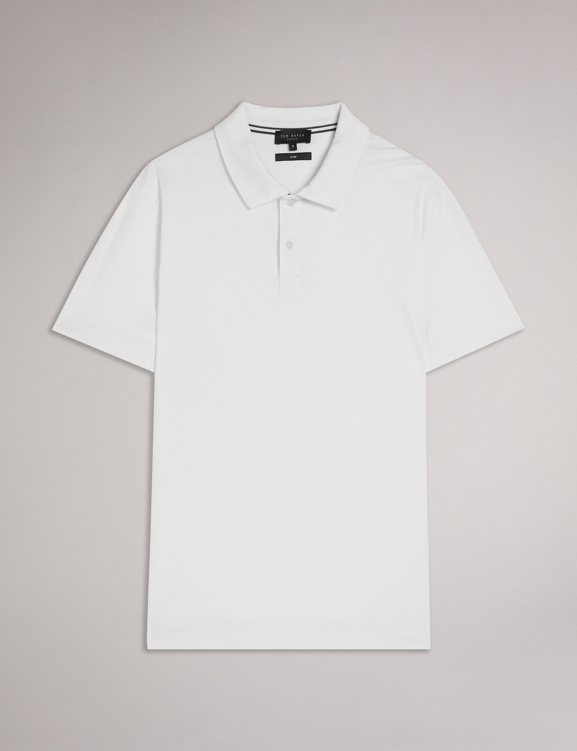 Ted Baker ZEITER - Slim Fit Pure Cotton Polo Shirt WHITE