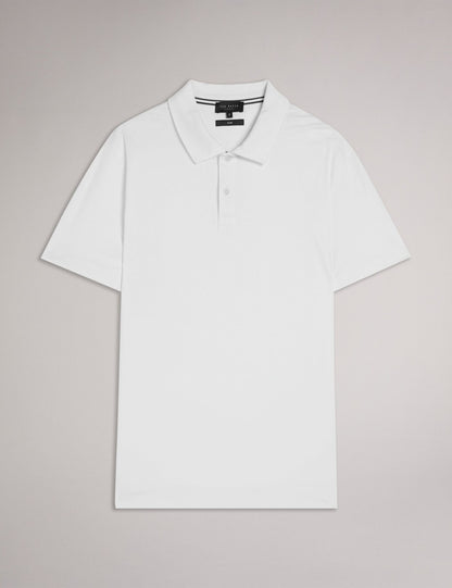 Ted Baker ZEITER - Slim Fit Pure Cotton Polo Shirt WHITE