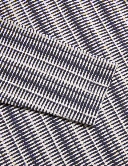 Ted Baker CAPUZZO - Long Sleeve Geo Stripe Zip Polo Shirt NAVY