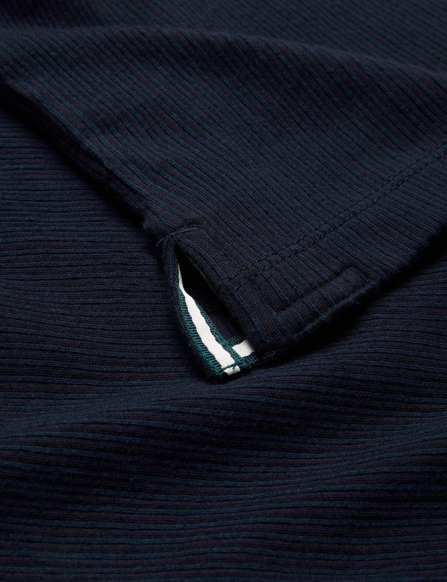 Ted Baker ELGRAVE - Ribbed Cotton Zip Neck Polo Shirt NAVY