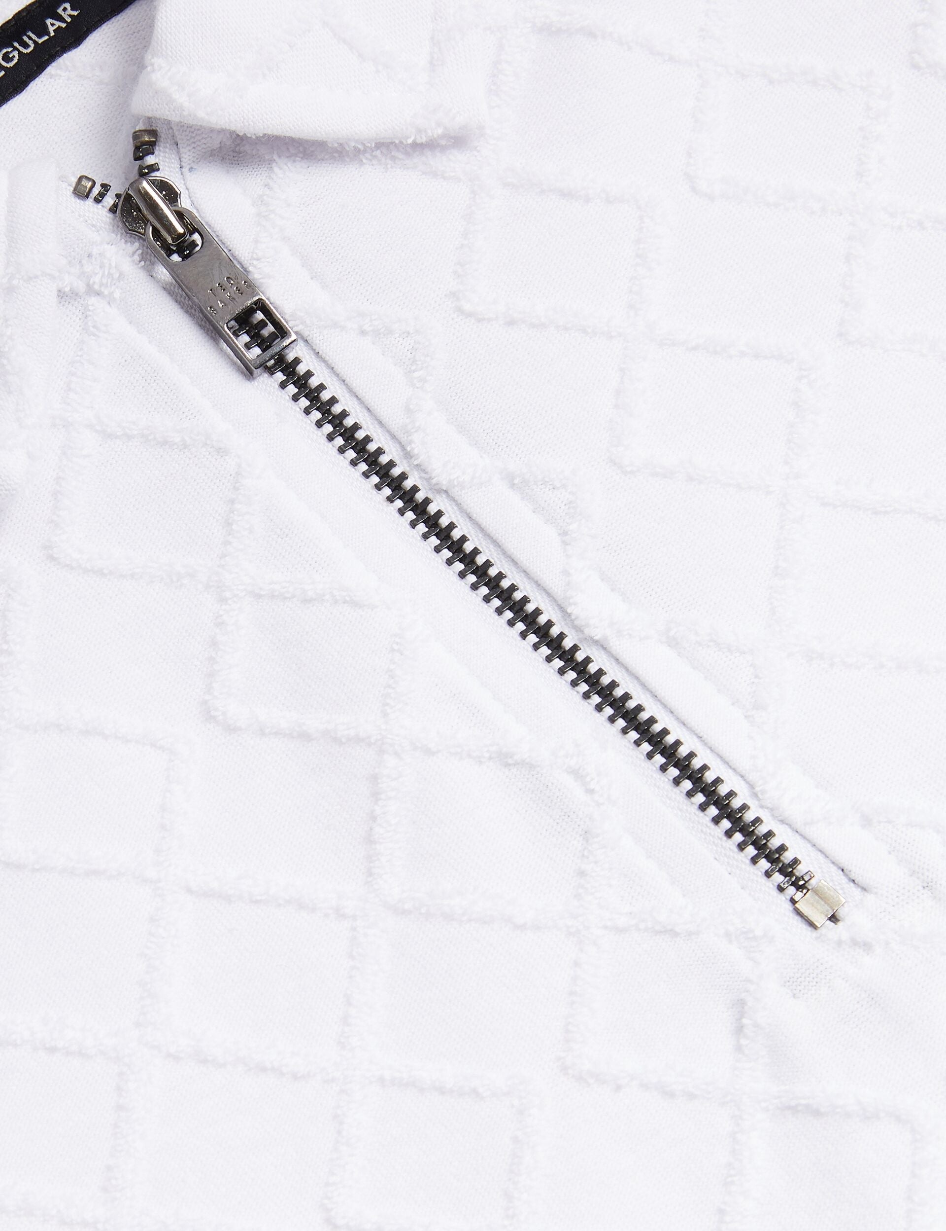 Ted Baker ANSOM - SS Reg Textured Towelling Zip Polo WHITE