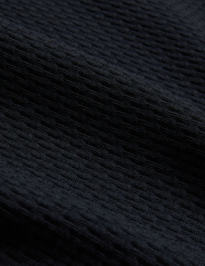 Ted Baker CURLYS - Textured Knit Cotton Short Sleeve T-Shirt BLACK