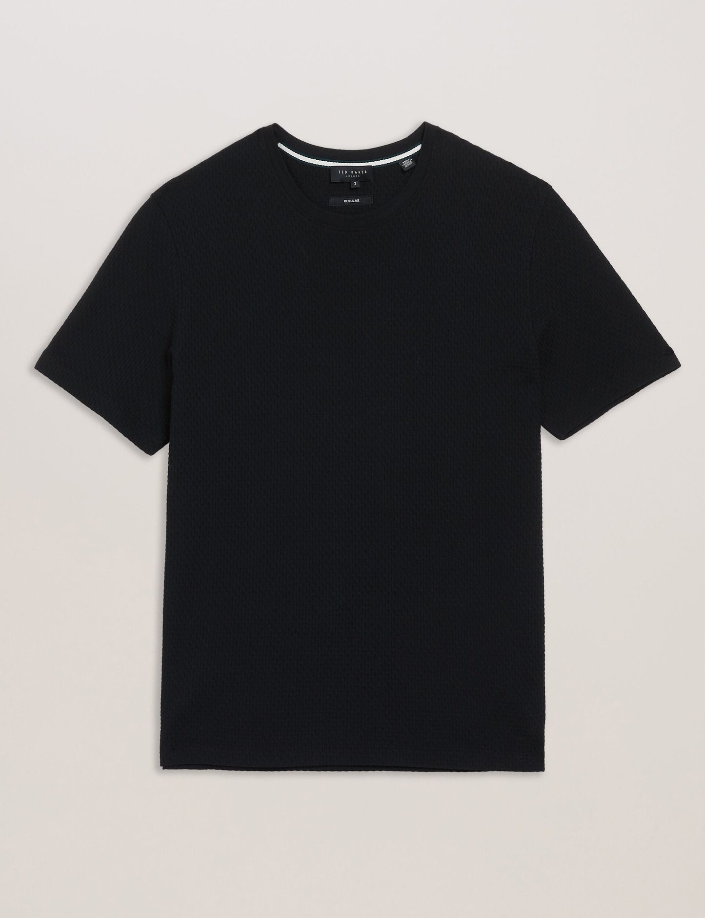 Ted Baker CURLYS - Textured Knit Cotton Short Sleeve T-Shirt BLACK