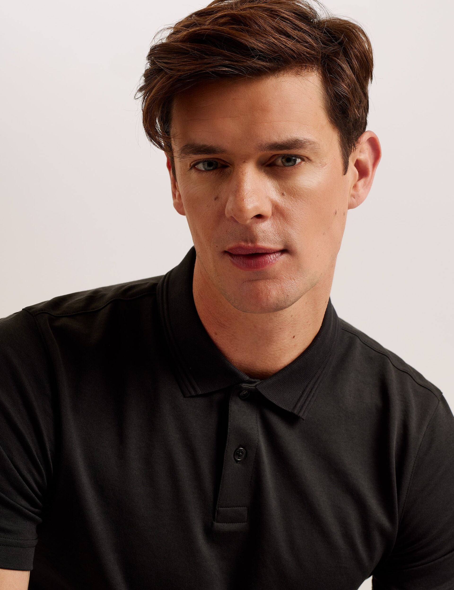 Ted Baker GALDON - Short Sleeve Regular Fit Polo BLACK