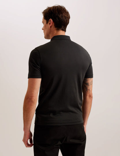 Ted Baker GALDON - Short Sleeve Regular Fit Polo BLACK