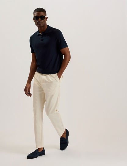 Ted Baker PELTZ - SS Regular Silk Blend Polo NAVY