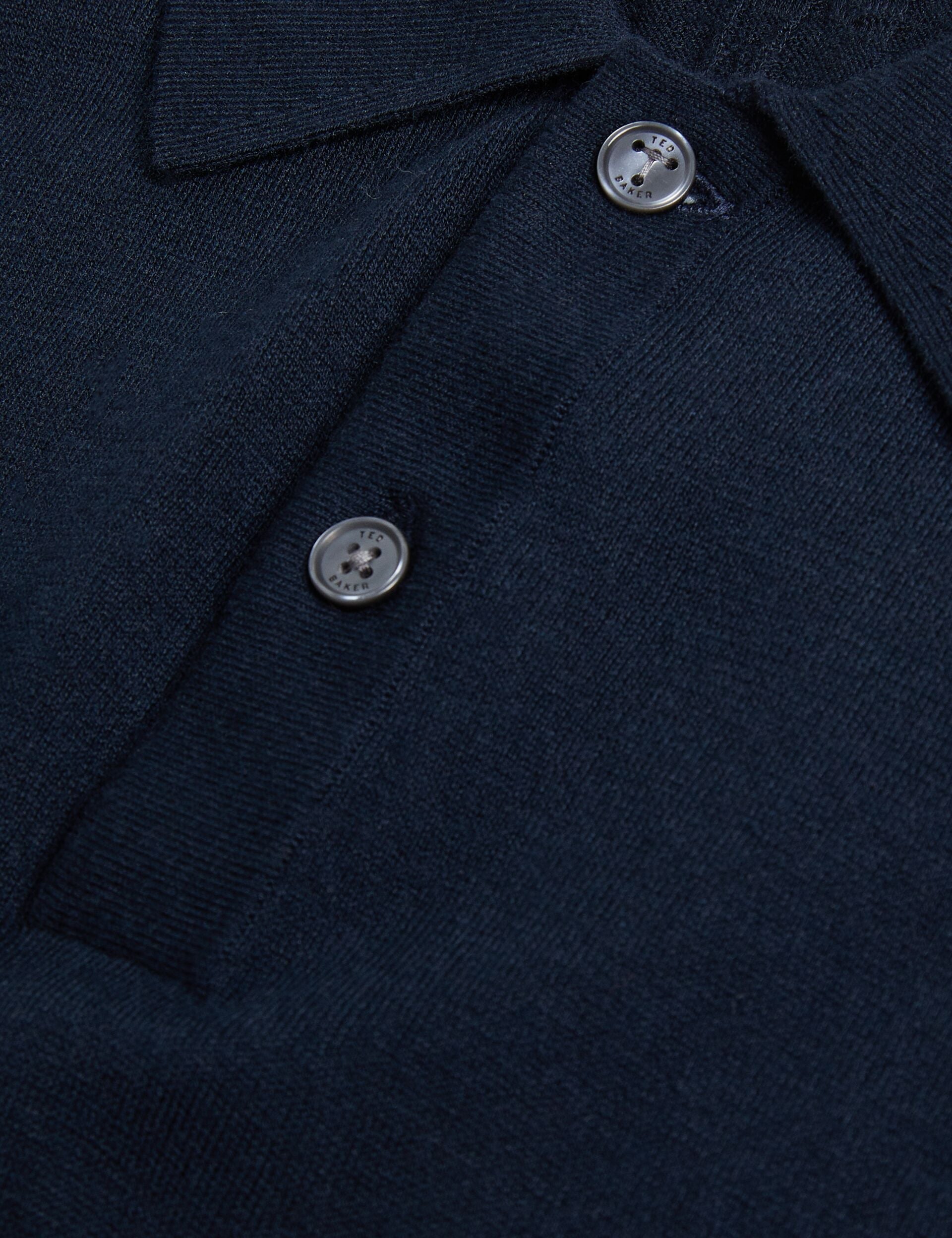 Ted Baker PELTZ - SS Regular Silk Blend Polo NAVY