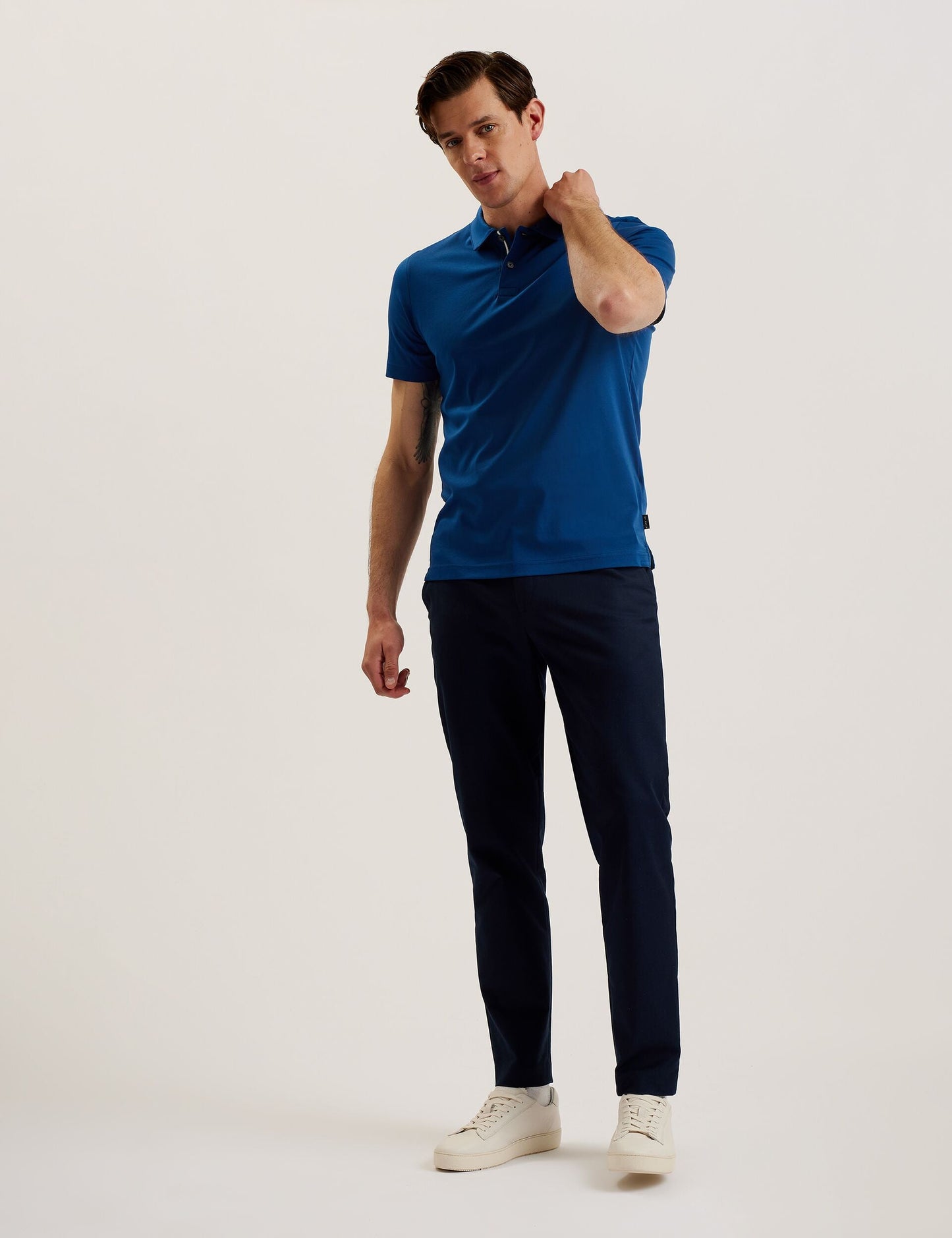 Ted Baker ZEITER - Slim Fit Pure Cotton Polo Shirt DARK NAVY