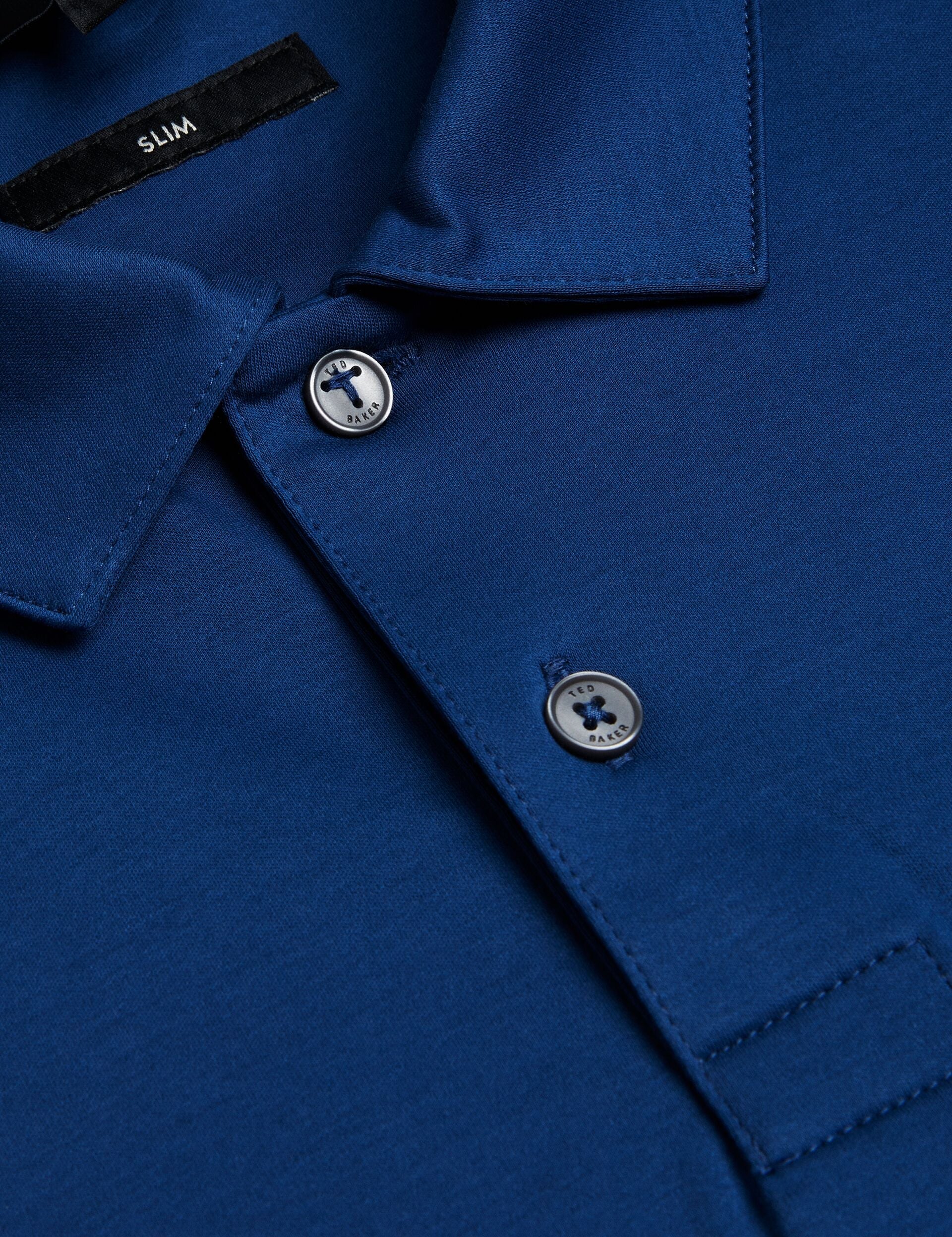 Ted Baker ZEITER - Slim Fit Pure Cotton Polo Shirt DARK NAVY