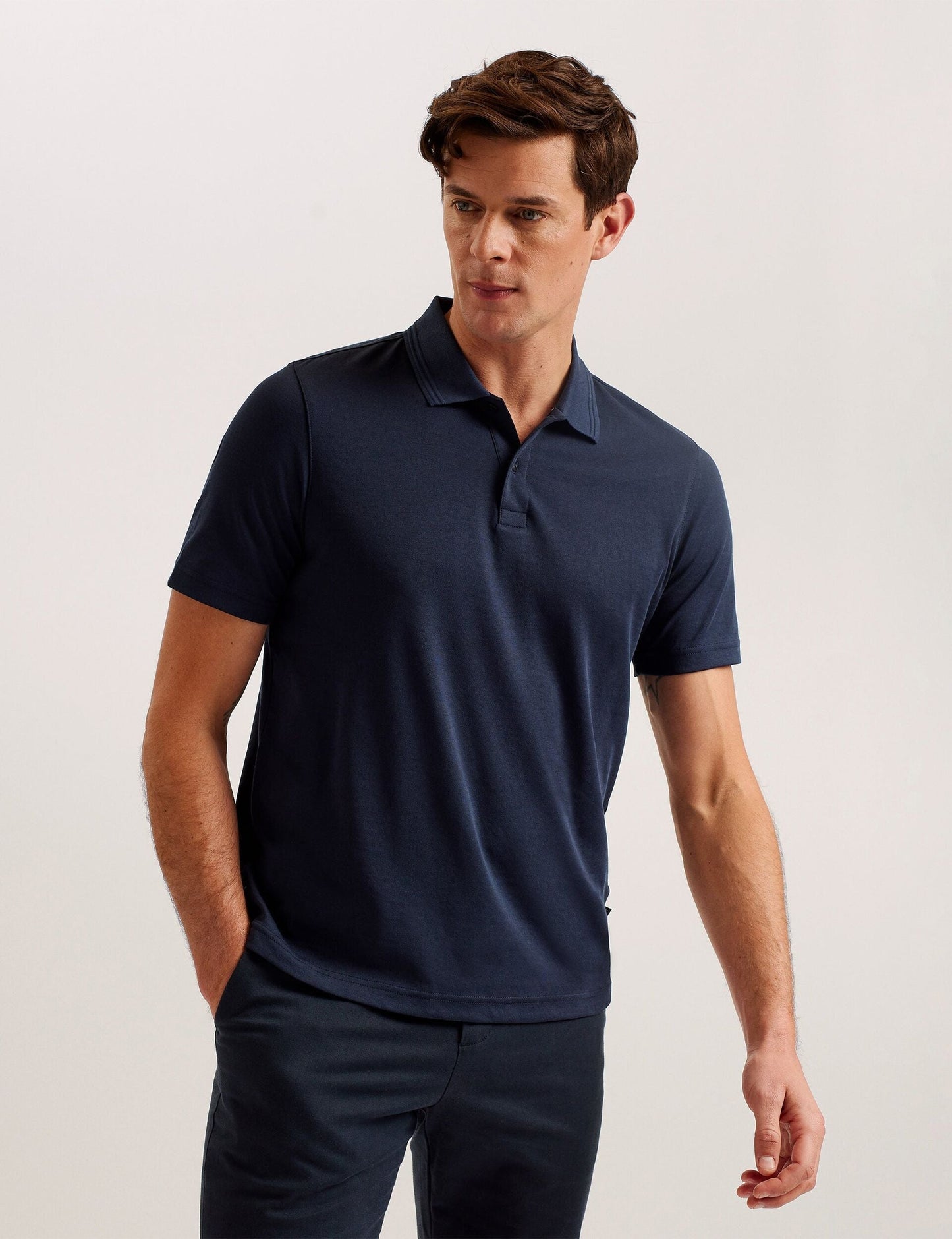 Ted Baker GALDON - Short Sleeve Regular Fit Polo NAVY